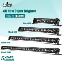 CO светильник супер яркий светодиодный светильник 6D 8-50 дюймов внедорожный комбинированный светодиодный светильник для джипа грузовика 4x4 SUV ATV Niva 12 В 24 в автомобильный светильник