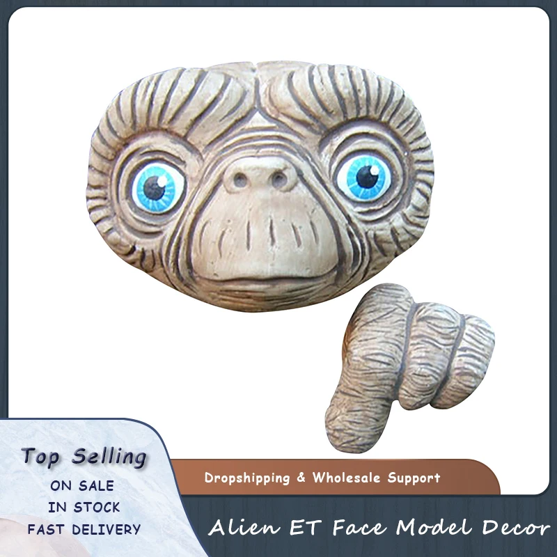 

Artificial Alien ET Face Model Decoration Realistic Resin Ornament for Garden Hanging Tree Ornament Hidden Scary Pendant