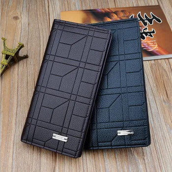 

New Men's Pu Leather Long Wallet Fashion Casual Open Wallet Student Male Wallet