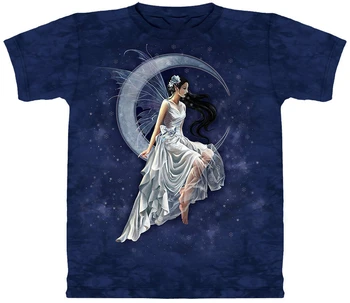 

Frost Moon Fairy Wings White Dress Night T-Shirt Mountain Blue Cotton S-3Xl Breathable Tops Tee Shirt