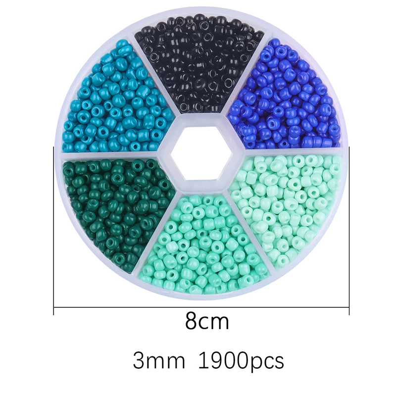 1900Pcs/Box 3mm Glass Seed Beads Czech Charm Crystal Spacer Colorful Beads  For Bracelets Jewelry Making Kits DIY Accessories Set