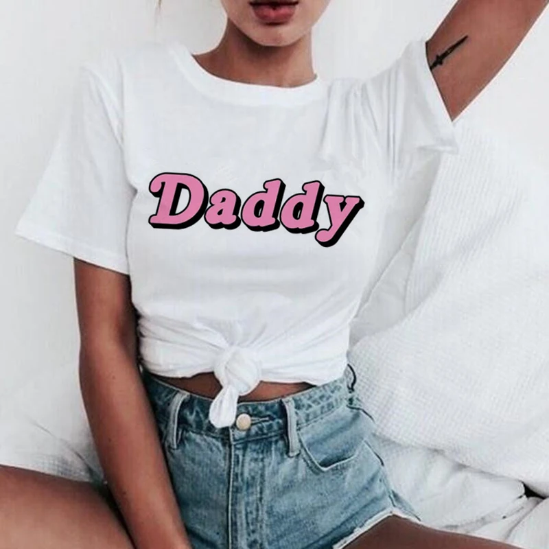 Women's T-shirt new Cute Harajuku T-shirt 90s Tshirt top T-shirts Woman New T-shirt Women Text pattern Funny T Shirts Gothic