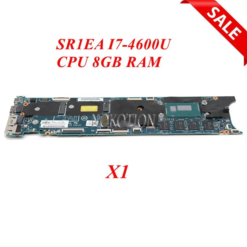 Материнская плата NOKOTION для ноутбука Lenovo ThinkPad X1 Carbon 00HN769 основная SR1EA I7-4600U CPU 8 Гб RAM