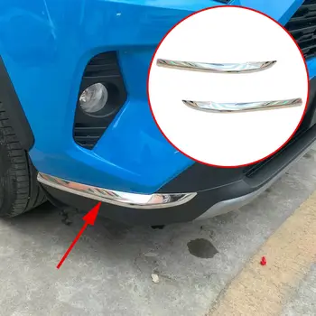 

Accessories Bumper Chrome Front Corner Guard Lid Lever Protector Cover Trim Fit For Toyota RAV4 2019 2020 2PCS
