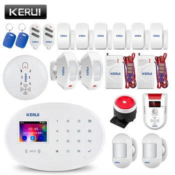 

KERUI W20 WIFI GSM Alarm Systems Security Home Gas Detector Smoke Sensor App Control Touch Screen Alarm System PIR Motion