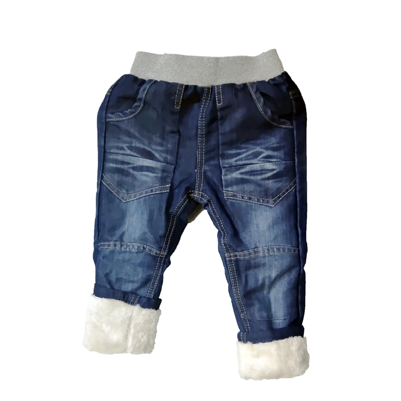 Kopen Jongens Kind Jeans 3 4 Winter Lange Broek 5 Plus Fluwelen Verdikking 6 Thermische Katoenen Broek 7 8 Jongen Taille rechte Jeans Voorjaar