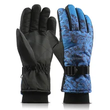 1 пара мужские/женские лыжные перчатки для сноуборда Водонепроницаемые зимние теплые флисовые мотоциклетные снегоходные перчатки для верховой езды