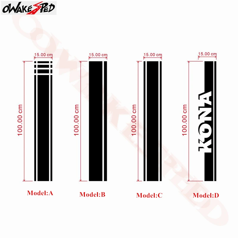  Sport Stripes Stickers Cover Engine Bonnet Decor Decal Car Styling Hood Stickers For Hyundai KONA V