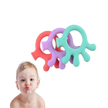 

Infant Soft Silicone Teethers Baby Nursing Accessories Silicone Baby Teething Toys Octopus Pattern Teether Baby Shower Gift