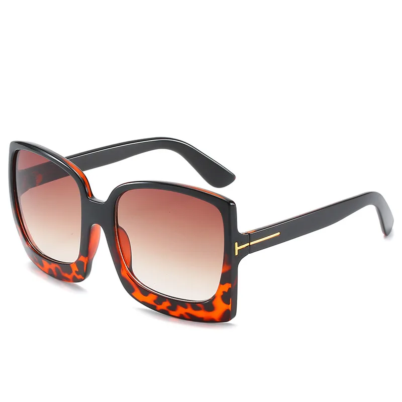 Новинка, роскошные брендовые солнцезащитные очки для женщин, винтажные квадратные женские модные негабаритные солнцезащитные очки, очки для мужчин, Okulary Gafas De Sol Mujer - Цвет линз: Leopard