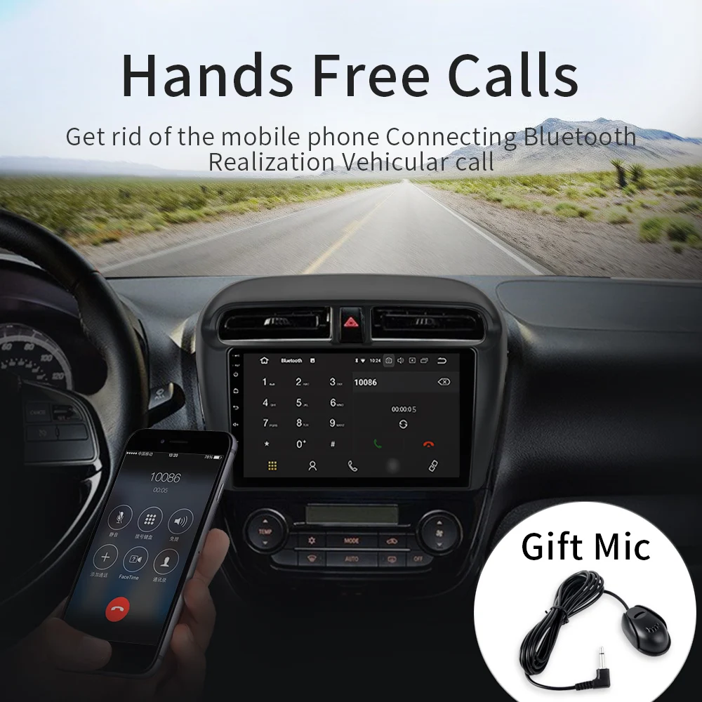 Dasaita Android 9,0 TDA7850 автомобильный радиоприемник " ips 2.5D изогнутый экран 1 din для Mitsubishi Mirage GT G4 Bluetooth gps 4G ram MP3