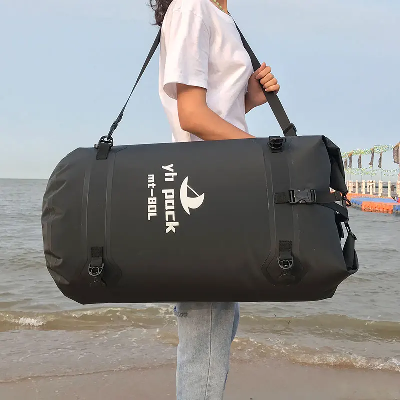 Black 80L 40L/80L фитнес Водонепроницаемый Сухой наплечный мешок для речной поход Путешествия Плавание Кемпинг Toursim водостойкий мешок Drybag - Цвет: Black 80L