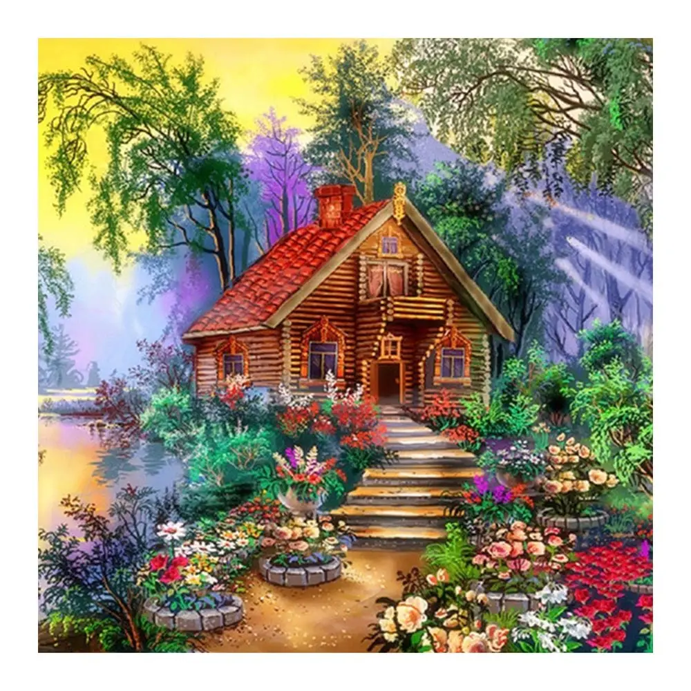 

Rural scenery Diamond Painting Garden House Round Full Drill Scenic Nouveaute DIY Mosaic Embroidery 5D Cross Stitch home decor