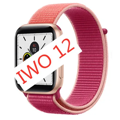 Gold red IWO 12 Bluetooth Смарт-часы Full Touch Спортивные Смарт-часы для Apple iOS Android сердечного ритма ЭКГ IP68 Водонепроницаемый IWO11 IWO10 IWO9 - Цвет: Gold red