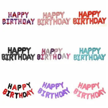

13pcs Happy Birthday Letter Balloons 16inch Foil Ballons Birthday Party Decorations Rose Gold Silver Black Globos Gifts Supplies