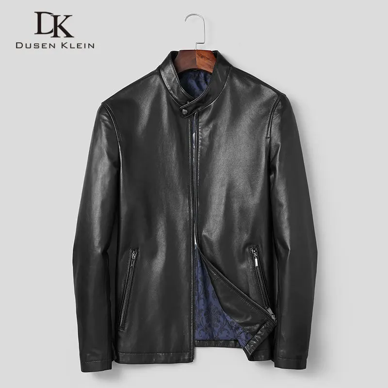 

Men Genuine Leather Jacket Real Sheepskin Jackets Casual Short Black Pockets 2020 Autumn New Jacket for Man T1910