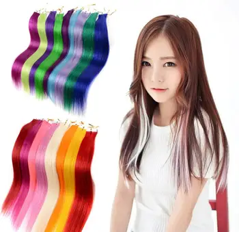 

Women Hairpiece Extension Fashion Chic Soft Straight Clip-in On Long Piece Pure Color Heat Resistant Styling Accessories