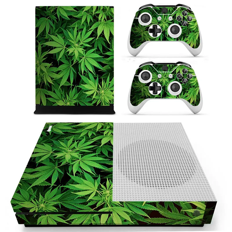 3 шт./компл. консоли+ контроллер кожи Стикеры для xbox one S с изображением зеленых листьев и ограниченная серия игровых наклейки кожи Стикеры консоль контроллер