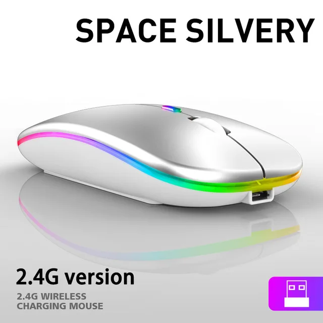 New Bluetooth dual-mode wireless mouse charging mouse wireless computer mute LED backlit game office mouse laptop accessories 