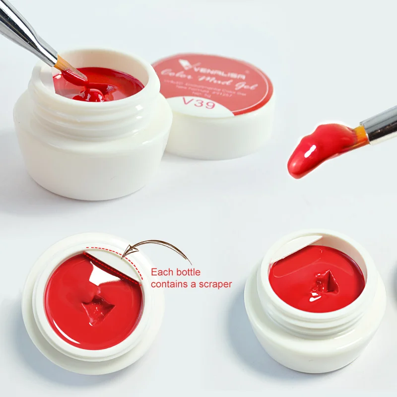 VENALISA 60 Colors New Mud Gel No Flowing Full Coverage Creamy Painting Thick Texture Gorgeous Color Pigmented Paint Nail Gel 4