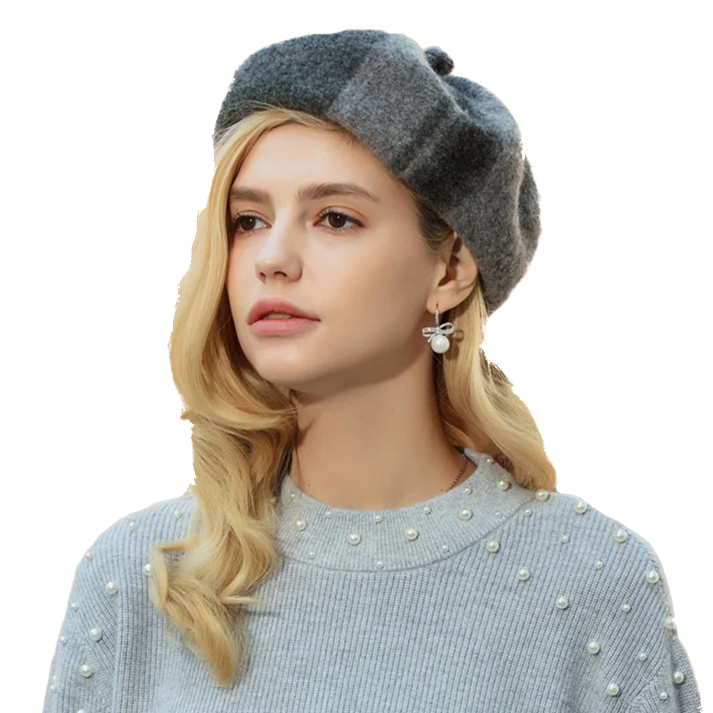 Faux Fleece Fluffy Warm Soft Slouchy Chunky Outdoor Beanie Hat Thermal Cap BOIYI French Artist Classic Flat Cap Women Winter Beret Hat 