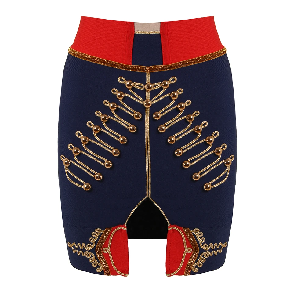 Alta-qualidade-2019-ver-o-nova-moda-feminina-sexy-azul-bot-o-bodycon-mini-bandage-saia