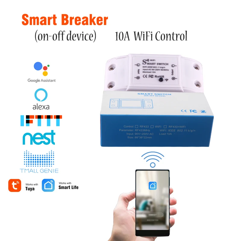 Умный переключатель COLOROCK с поддержкой Wi-Fi работает Google Assistant/Alexa/Tmall Genie |