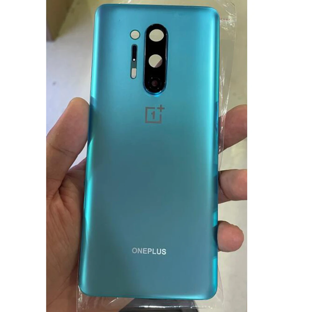 Original New Back Battery Cover Housing Door Rear Case Phone Lid with Camera Frame Glass Lens For OnePlus 8 Pro + Flash+Adhesive new phone frame