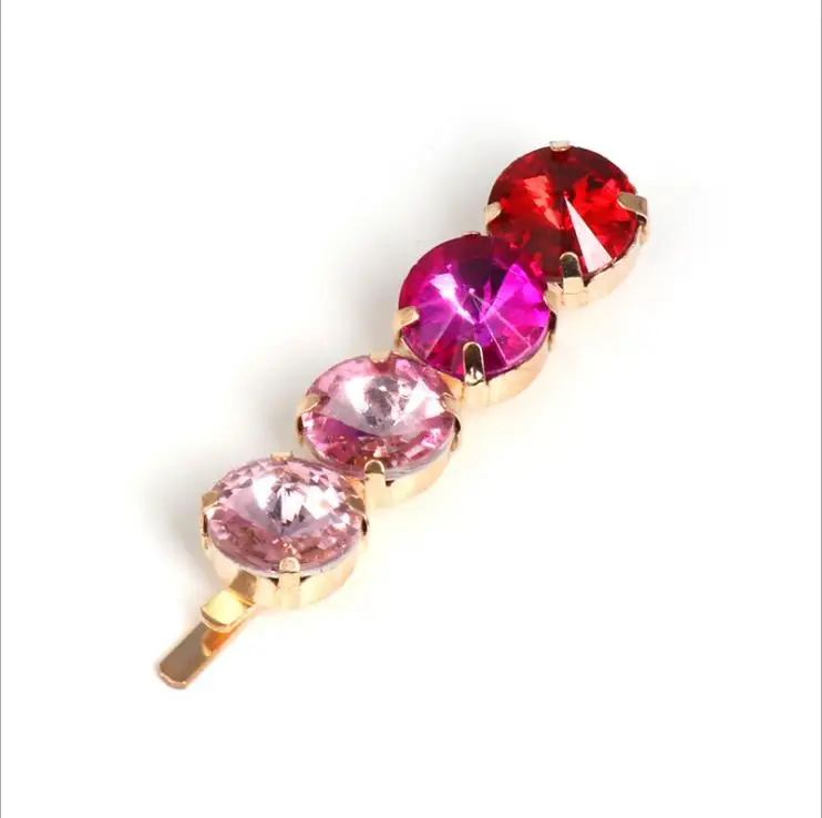 13 1PC Colorful Crystal Rhinestone Hairpin Korean Fashion Headdress Diamond Ornament Hair Accessories Gifts Popular - Цвет: 13