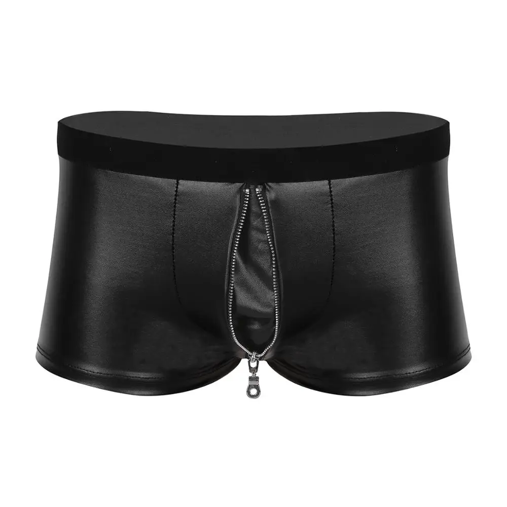 DPOIS Мужское нижнее белье Wetlook из искусственной кожи боксеры шорты для взрослых