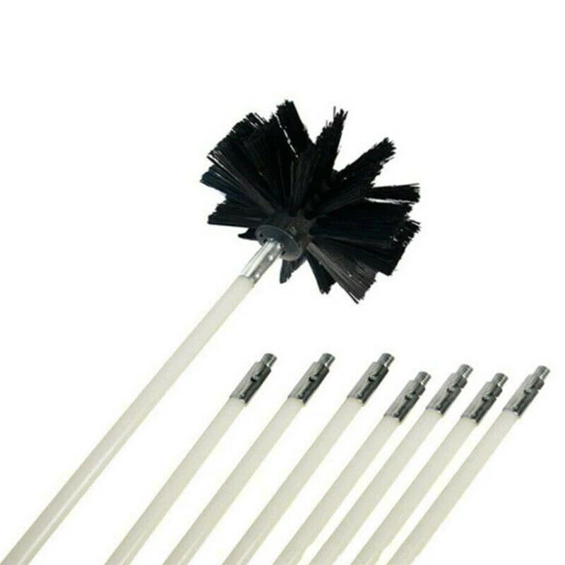 

8pcs Chimney Cleaning Cleaner Brush Rotary Sweep Fireplace Kit Flexible Rod Sets Uk for home and kitchen Tool Kit