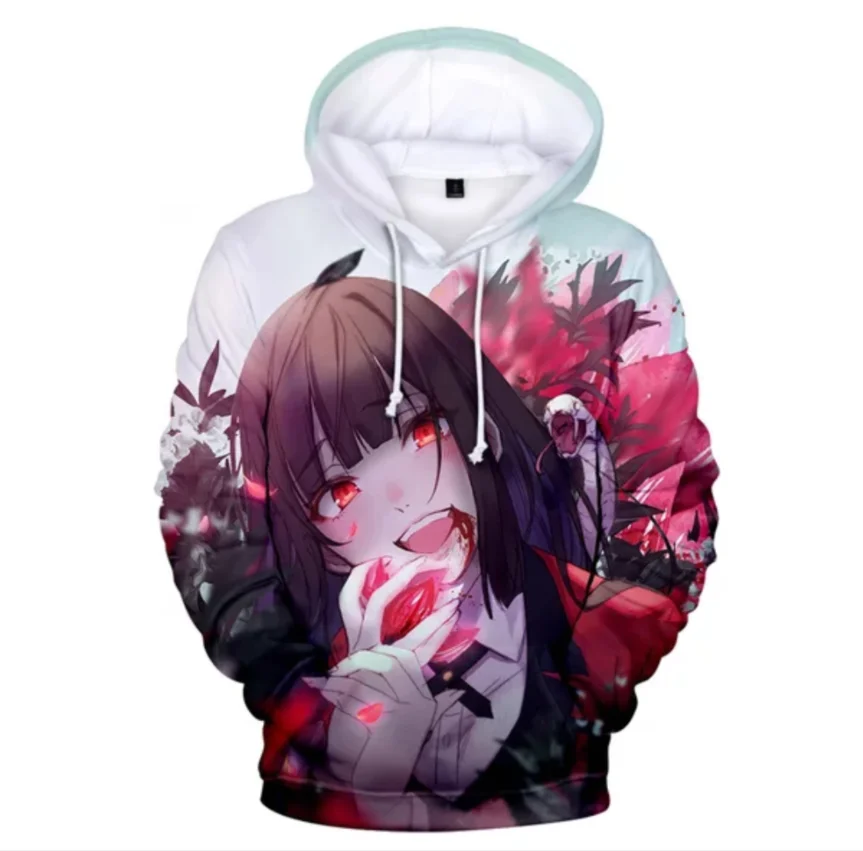Креативный аниме Kakegurui косплей костюм 3D Толстовка Jabami Yumeko мальчиков/девочек