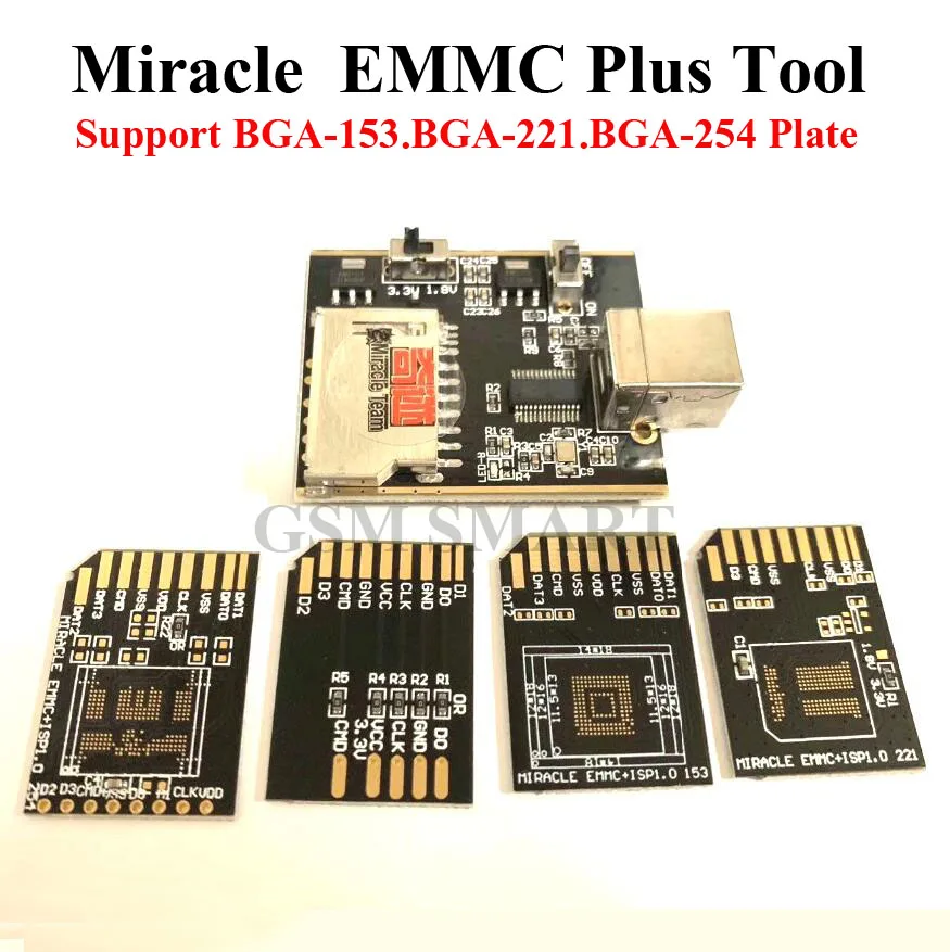 Antenna adapter Original Miracle eMMC Plus adapter Tool + Hardware 1.0 universal Bga 221,153,254 plate for Miracle thunder box work
