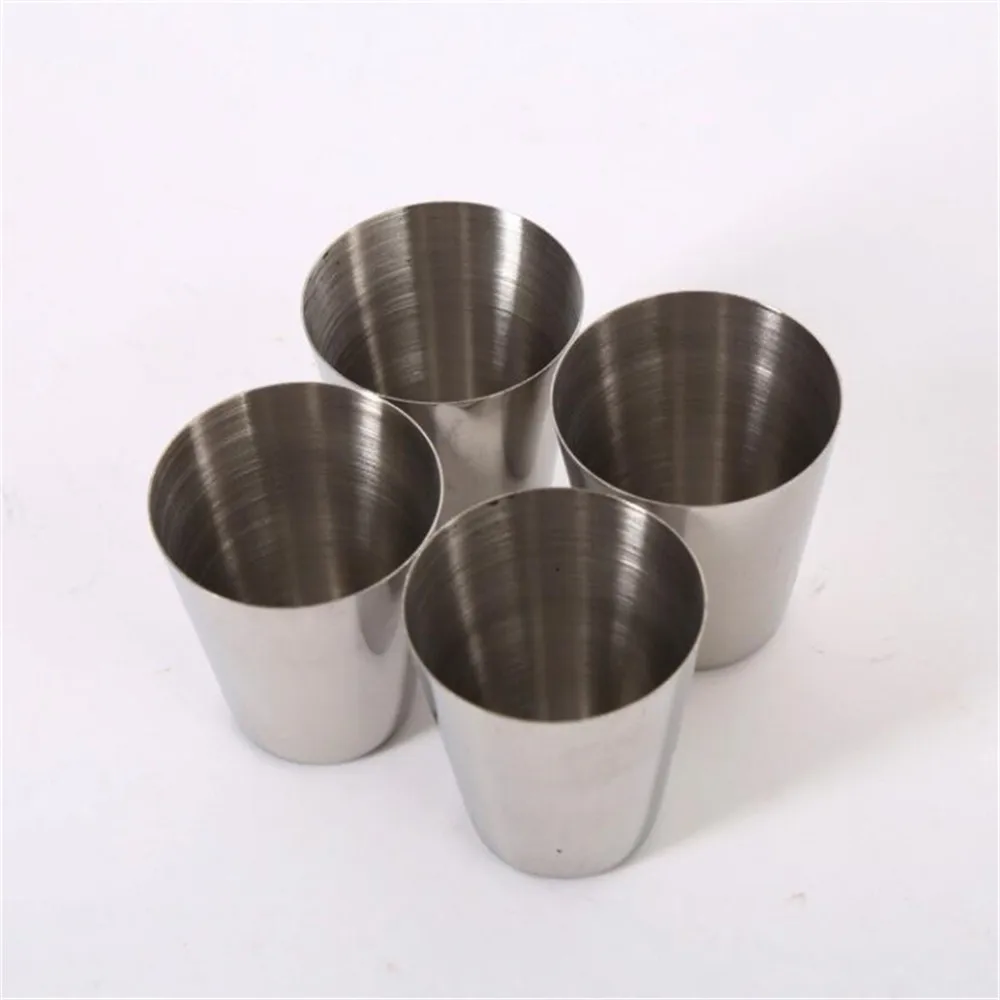 Outdoor Camping Tableware Travel Cups Set 30ml Stainless Steel Wine Beer Cup Whiskey Mugs 4pcs/lot