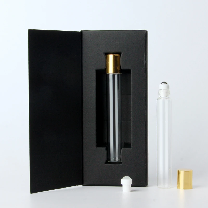 Garrafas de Perfume Caixa do Pacote com Rolo na Garrafa de Óleo Garrafa de Bola de Aço Cosmético para o Curso Peças Lote Presente Essencial Vazio 50 - 14 caixa do pacote com rolo na garrafa