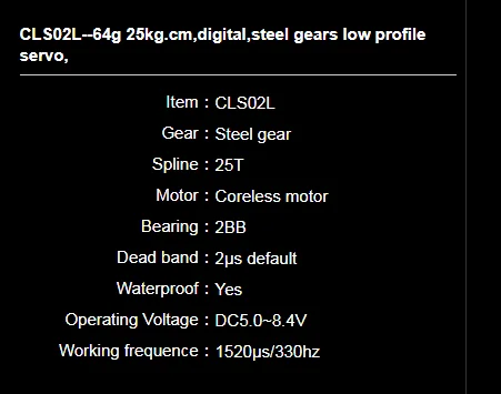 KINGMAX MAX POWER SERVO CLS02L-25kg.cm CLS04L-40kg.cm высокоскоростной цифровой сервопривод с высоким крутящим моментом