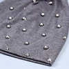 Geebro Women Fashion Cotton Skullies Beanies Girls With Rhinestones Accessories Hats Female Lady Knitted Solid Color Soft Caps 6