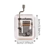 Mini Music Box Hand Cranking Music Movement Transparent DIY Music Box for Christmas Gift Merry Christmas A Variety Of Music 6