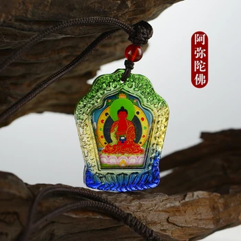 

WHOLESALE 3PCS # GRECO-BUDDHIST POCKET TRAVEL MASCOT # AMITABHA THE MEDICINE AVALOKITESVARA BUDDHA CRYSTAL PENDANT AMULET