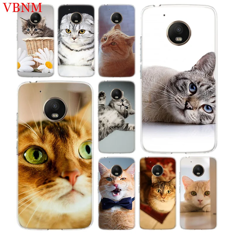 

Cute Cat Kitty Meow Cover Phone Case For Motorola Moto G7 G6 G5S G5 E4 Plus G4 E5 Play X4 Patterned Customized Coque