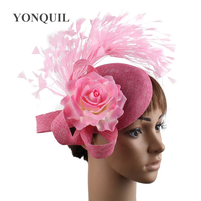 Hair Accessories Yellow Fashion Hat Fedora Formal Dress Church Fascinators Hat Headband Party Tea Millinery Caps Mesh Hair Accessories Fascinator Hats