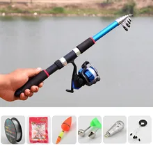 2,1 м телескопическая удочка комбинированный комплект рыболовных колес рыболовная удочка спиннинговая катушка приманка приманки Крючки рыболовный комплект рыболовных снастей