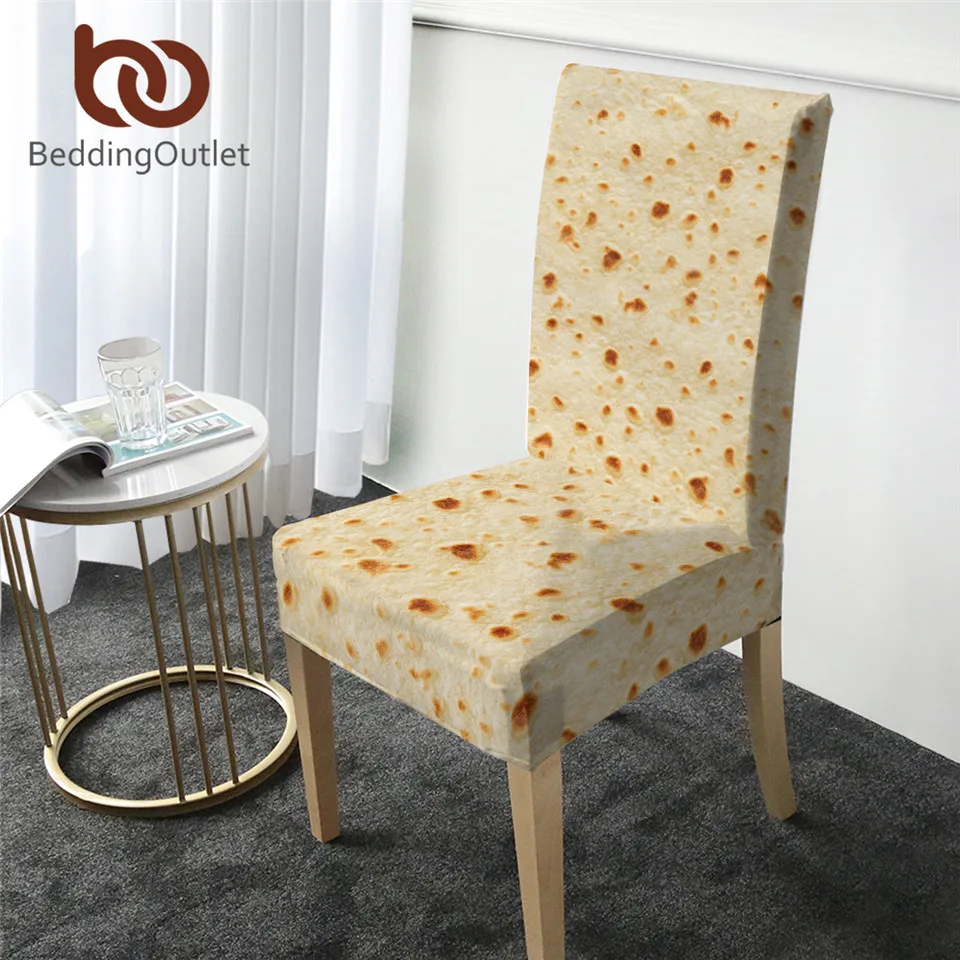 BeddingOutlet Burrito Chair Cover Dining Spandex Plain Corn Tortilla Elastic Slipcover 3D Funny Removable Seat Case coprisedie | Дом и сад