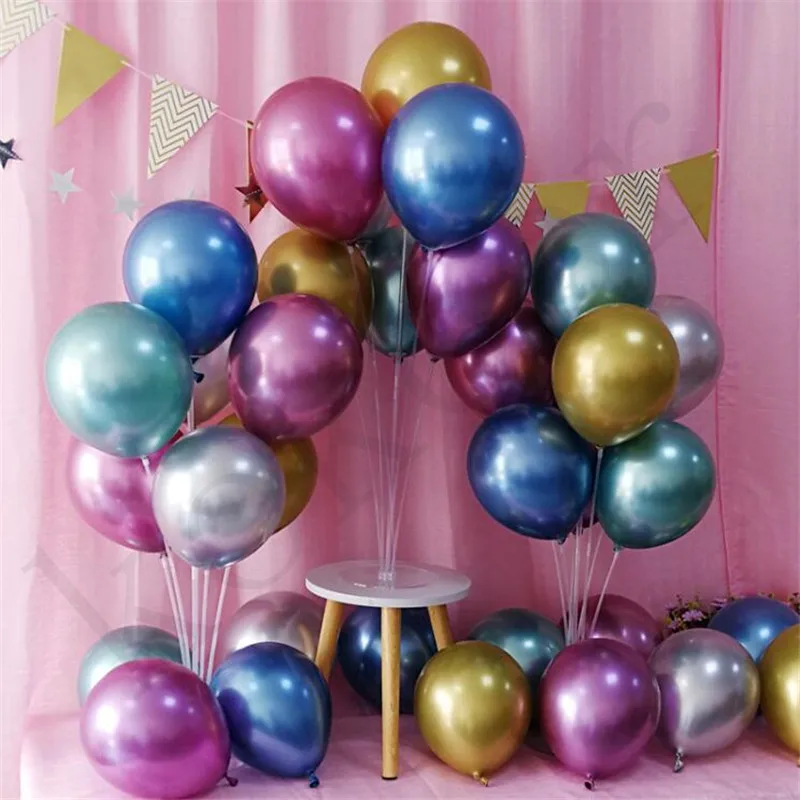 

Chrome Metallic Balloon 50pcs/lot 10 Inch Thicken 2.8g Latex Balloon Wedding Birthday Party Decor Helium Balloon Big Round Ball