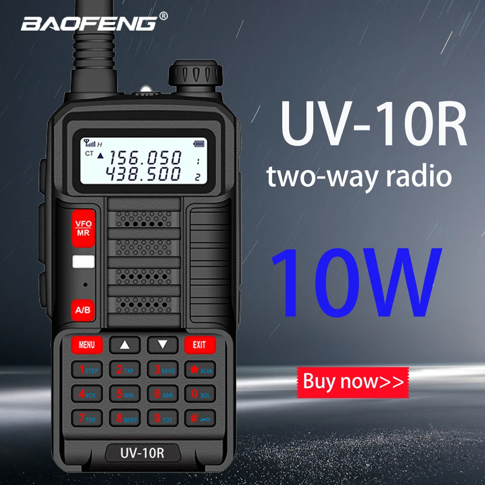 Baofeng-walkie-talkie profesional, Radio CB de dos vías, 10km, 128 canales, VHF, UHF, UV-10R