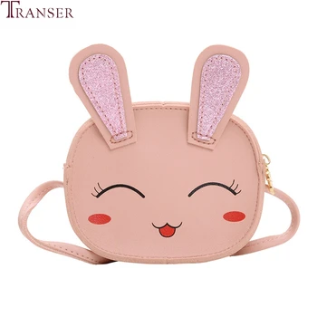 

TRANSER Cute rabbit Mini Messenger Bags Children Pu leather Shoulder Bag Girls Princess Handbag small Clutch Purse Kids gift #4z