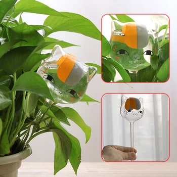 

Cat Shaped Glass Plant Flower Watering Spike Stake Water Feeder Home Garden