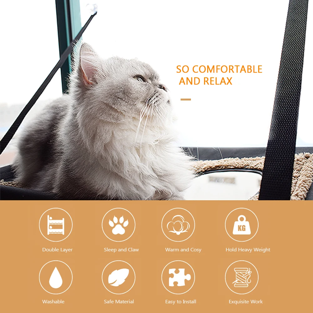 Кошачья кровать окуня окна гамак кровати двухэтажные окне при помощи присосок