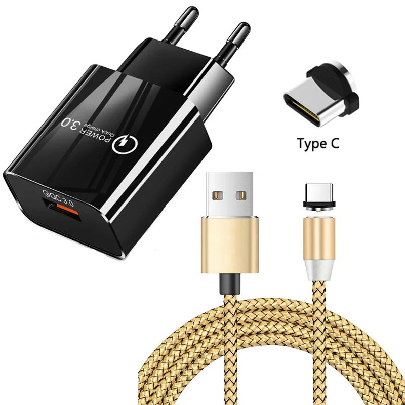 Магнитный кабель USB Type C для быстрой зарядки Huawei P Smart Z P20 lite P30 Pro Mate 30 20 Honor 10 QC 3 0