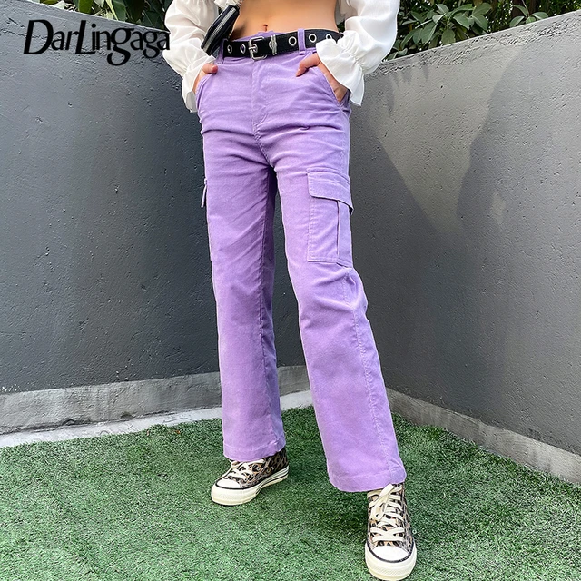 Purple corduroy pants womens Outlet